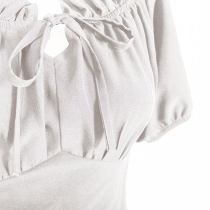 A-Line/Princess Short Sleeves Asymmetrical Retro Vintage Medieval Renaissance Dress