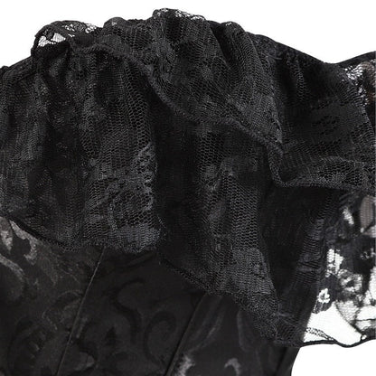 Women Floral Lace Off Shoulder Rococo Punk & Gothic Overbust Corset
