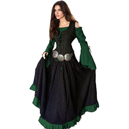 Women's Medieval Renaissance Cocktail Cosplay Celtic Halloween Carnival Masquerade Party Dress