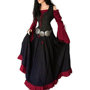 Women's Medieval Renaissance Cocktail Cosplay Celtic Halloween Carnival Masquerade Party Dress