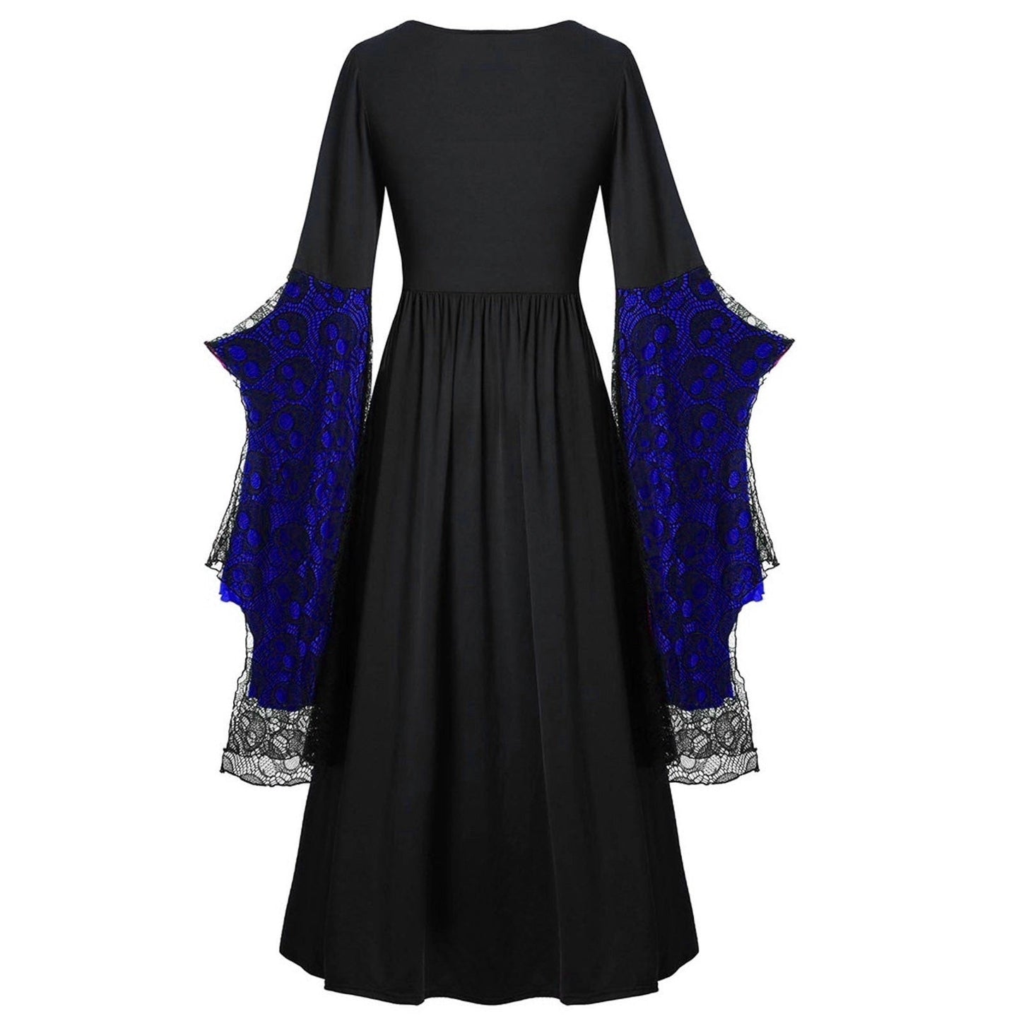 A-Line/Princess Square Neck Long Sleeves Floor-Length Retro Vintage Punk & Gothic Medieval Halloween Dress