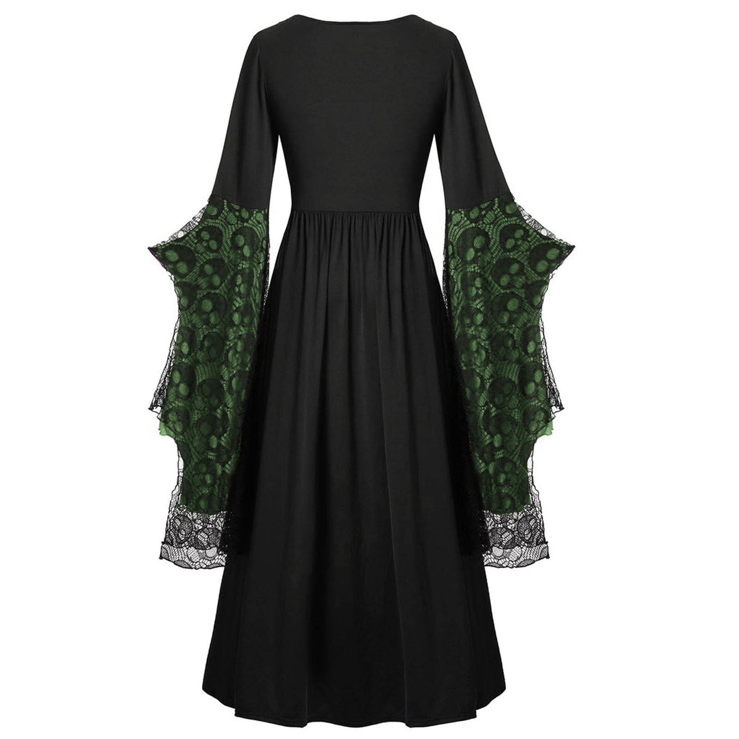 A-Line/Princess Square Neck Long Sleeves Floor-Length Retro Vintage Punk & Gothic Medieval Halloween Dress