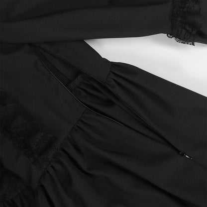 A-Line/Princess Square Neck Long Sleeves Floor-Length Medieval Renaissance Elven Cocktail Prom Dress