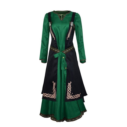A-Line/Princess Long Sleeves Floor-Length Medieval Renaissance Halloween Cocktail Dress