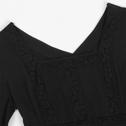 A-Line/Princess V-Neck Long Sleeves Tea-Length Elegant Medieval Renaissance Cocktail Dress