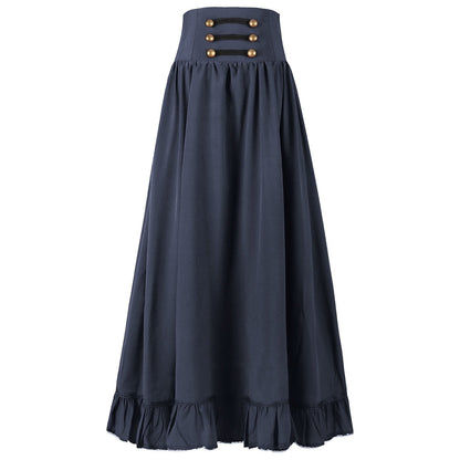 A-Line/Princess Ankle-Length Retro Vintage Punk & Gothic Medieval Renaissance Maxi Cosplay Casual Daily Skirt