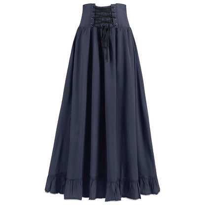 A-Line/Princess Ankle-Length Retro Vintage Punk & Gothic Medieval Renaissance Maxi Cosplay Casual Daily Skirt