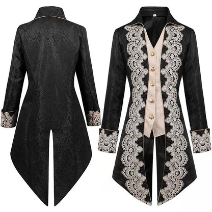 Men's Punk & Gothic Medieval Tailcoat Prince Nobleman Royal Halloween Masquerade Coat