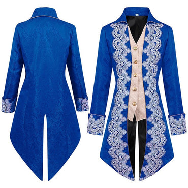 Men's Punk & Gothic Medieval Tailcoat Prince Nobleman Royal Halloween Masquerade Coat