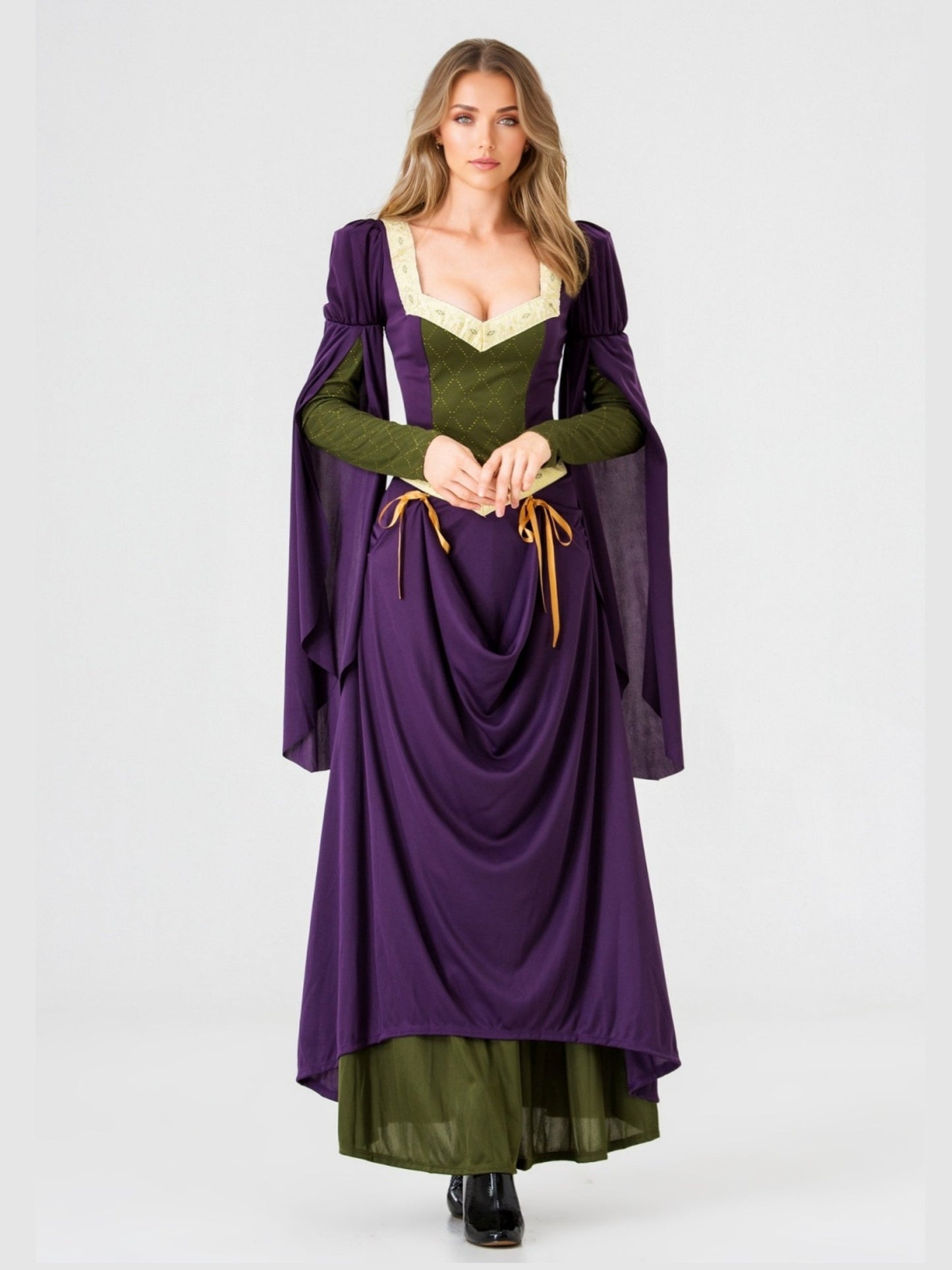 A-Line/Princess Long Sleeves Floor-Length Medieval Renaissance Cocktail Dress