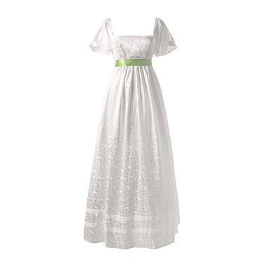 A-Line/Princess V-Neck Short Sleeves Ankle-Length Retro Vintage Medieval Renaissance Dress