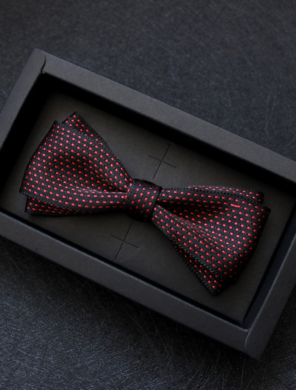 Men's Basic Bow Tie Silver Black Red
