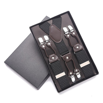 Men's Solid Color Suspender Polyester Nylon Metal Buckle