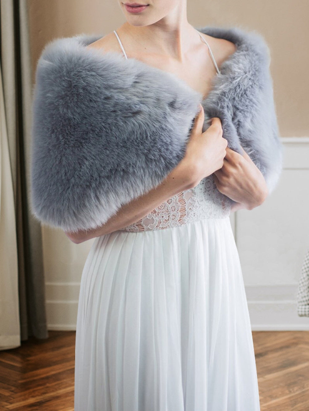 Women's Wedding Guest Sleeveless Wrap/Shawls With Pure Color