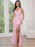 Sheath/Column Prom Dresses Sequins Spaghetti Straps V-Neck Floor-length Sleeveless