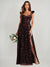 A-Line/Princess Velvet Wedding Guest Dress  Flying Sleeves Floor Length Bridesmaid Dress With High Side Split&Pleats
