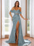 Trumpet Strapless Sweep Train Off-the-Shoulder Evening Dresses