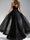 Black A-Line One-Shoulder Tulle Elegant Prom Dresses with Appliques & High Split