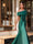 Trumpet/Mermaid Mother Of The Bride Dress One-Shoulder Short Sleeves Evening Dresses with Ruffles & Appliques