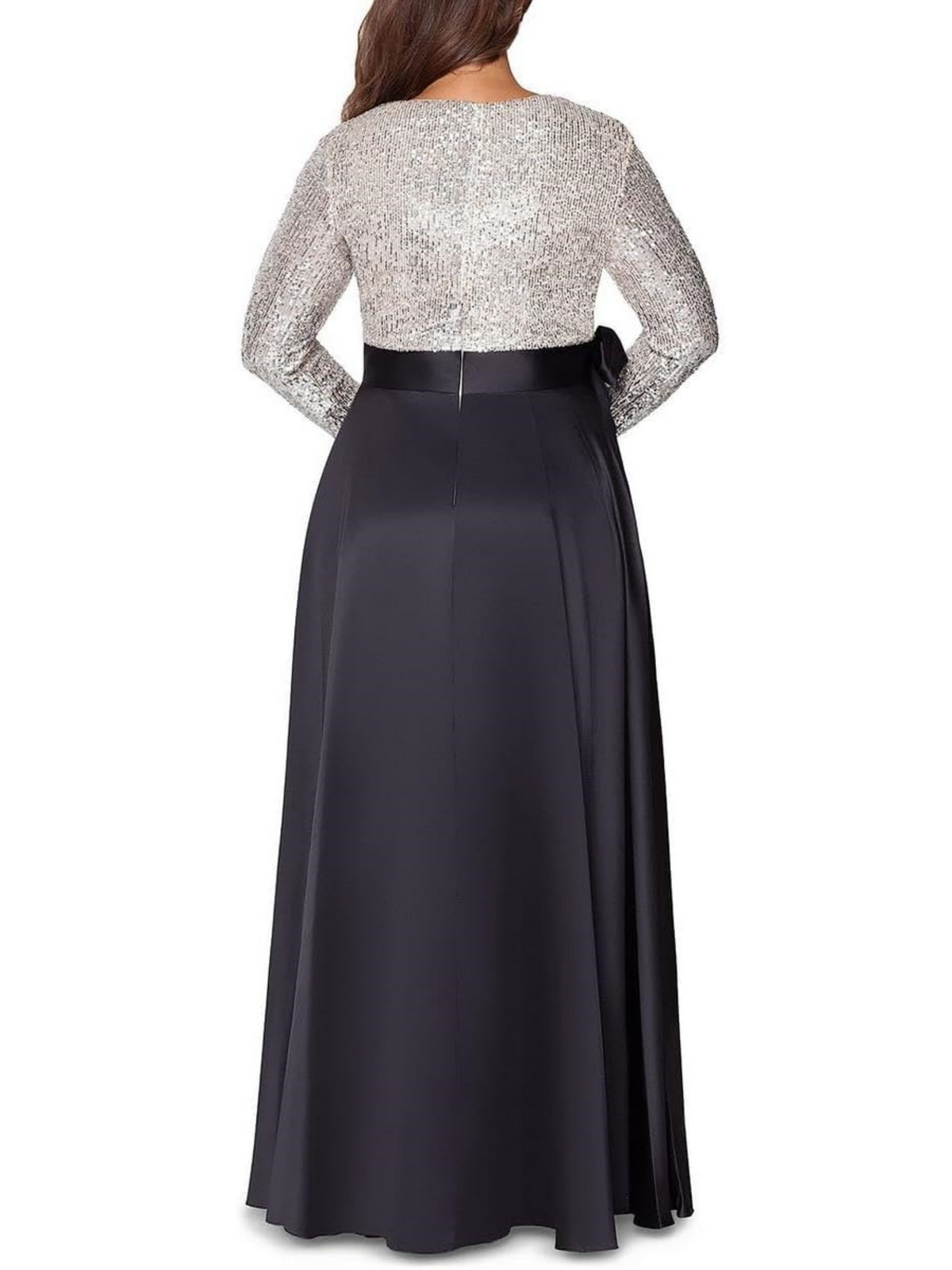 A-Line/Princess Evening Dresses V-Neck Long Sleeves Floor-Length Formal Gown With Pocket & Sequins