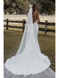 One-tier Vintage Style / Pearls Wedding Veil Cathedral Veils with Faux Pearl 110.24 in (280cm) Tulle
