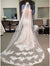 One-tier Lace Wedding Veil Chapel Veils with Trim Polyester / Drop Veil