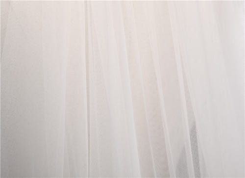 One-tier Long Lace Church Wedding Veils with Appliques