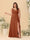 A字型/公主式深V领无袖褶皱雪纺大码伴娘礼服，带侧开叉和荷叶边