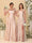 A字/公主式一字肩大码伴娘礼服，带侧开叉和褶皱