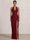 Mermaid Evening Dresses Chiffon Halter Neck Ruched Formal Dresses Split Side Wedding Guest