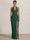 Mermaid Evening Dresses Chiffon Halter Neck Ruched Formal Dresses Split Side Wedding Guest