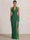 Mermaid Evening Dresses Chiffon Halter Neck Ruched Formal Dresses Split Side Wedding Guest