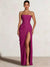 A-Line/Princess Prom Dresses Strapless  Floor-Length Side Split With Pleats&Back Lace-Up Long Prom Dresses