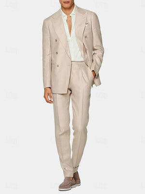 Men's Standard Fit Double Breasted Six-buttons 2 Pieces Wedding Suits