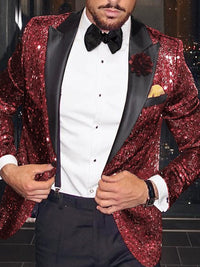 Men's Tailored Fit Single Breasted One-button Party Jacket