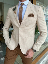 Men's Tailored Fit Single Breasted One-button Blazer Jacket