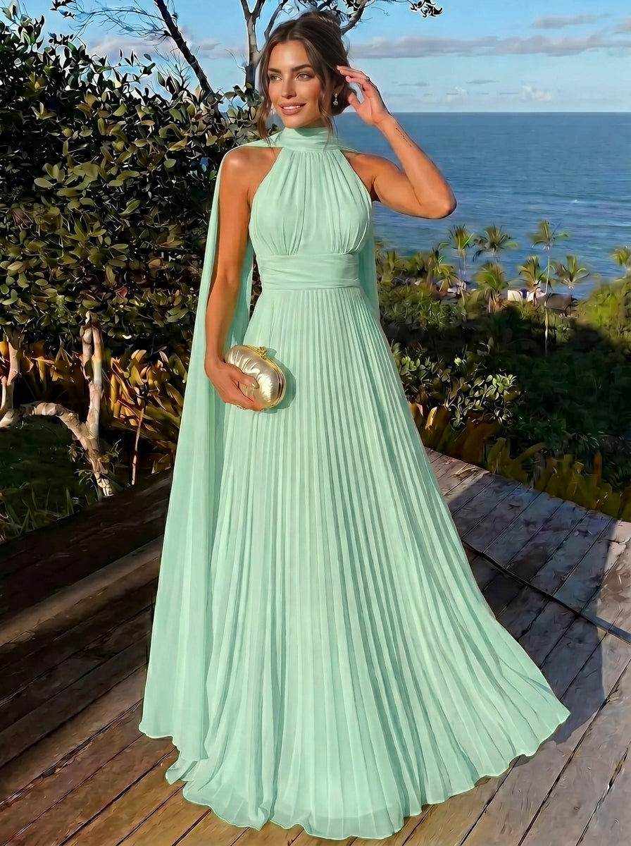 A Line/Princesses Evening Dresses Ruched Grecian Style Chiffon Pleated – Nafori