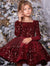Ball Gown Princess Long Sleeves Sequins Little Girl Dresses
