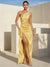 Sheath/Column Simple Wedding Guest Dress Stretch Satin Ruffles Dress One Shoulder 	Floor-Length Elegant Dress