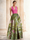 A-Line Evening Gown Elegant Jacquard Floral Dress Prom Floor Length Sleeveless V Neck with Slit Pocket Wedding Guest Dress