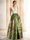 A-Line Evening Gown Elegant Jacquard Floral Dress Prom Floor Length Sleeveless V Neck with Slit Pocket Wedding Guest Dress