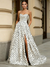 A-Line/Princess Prom Dress Satin Off Shoulder Sleeveless Floor-Length Formal Dresses With Polka Dots