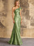 Mermaid Sequins Evening Dress Formal One Shoulder Sleeveless Floor Length Sparkle Christmas Party Ruched