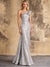 Mermaid Sequins Evening Dress Formal One Shoulder Sleeveless Floor Length Sparkle Christmas Party Ruched