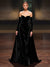 A-Line/Princess Velvet  Evening Gown  Sweep Train Sweetheart & Long Sleeves With Back Zipper