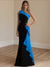 Trumpet/Mermaid Satin Evening/Formal Dress Floor-Length One-Shoulder Sleeveless With 3D Flowers&Ruffles