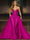 Sparkly  Ball Gown Sequin Evening Dress Sleeveless Floor-Length Strapless With Cape