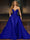 Sparkly  Ball Gown Sequin Evening Dress Sleeveless Floor-Length Strapless With Cape