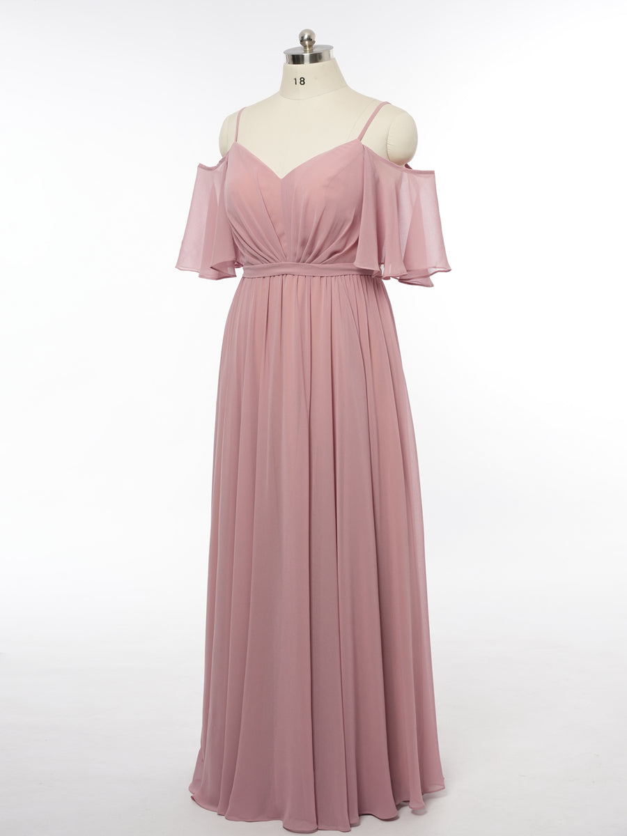 A-Line/Princess Off-the-Shoulder Short Sleeves Bridesmaid Dresses with Ruched
