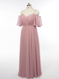 A-Line/Princess Off-the-Shoulder Short Sleeves Bridesmaid Dresses with Ruched